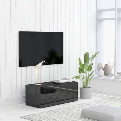 TV Cabinet High Gloss Black 80x34x30 cm Chipboard