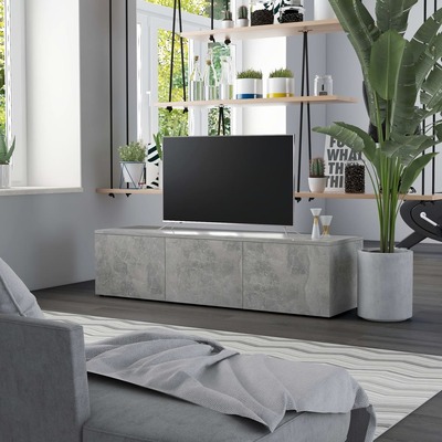 TV Cabinet Concrete Grey 120x34x30 cm Chipboard