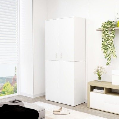 Shoe Cabinet White 80x39x178 cm Chipboard