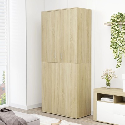 Shoe Cabinet Sonoma Oak 80x39x178 cm Chipboard