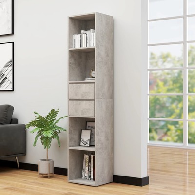 Book Cabinet Concrete Grey 36x30x171 cm Chipboard