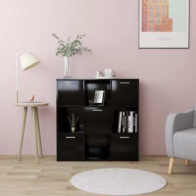 Book Cabinet Black 90x30x90 cm Chipboard