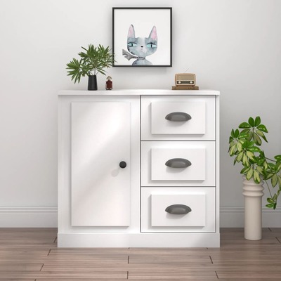 Modern White Engineered Wood Sideboard: Functional and Chic