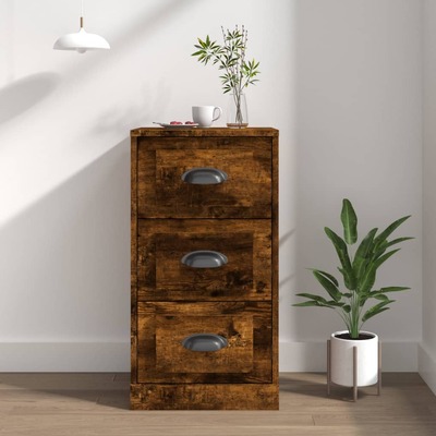 Modern Minimalism:Smoked Oak Engineered Wood Sideboards