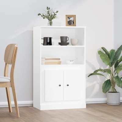 Elegantly Crafted White Engineered Wood Highboard