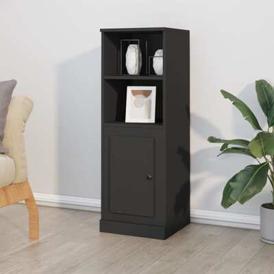 Engineered Wood Highboard: A Stylish Storage in Black