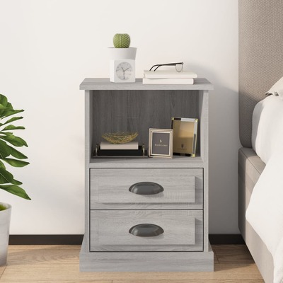 Misty Oak Whispers: Grey Sonoma Bedside Cabinet