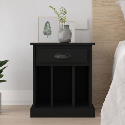 Nightfall Noir: Black Bedside Cabinet