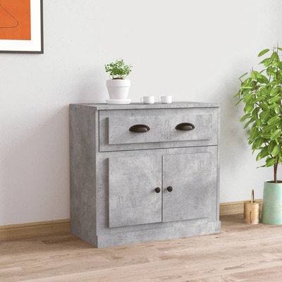 Highboard in Sleek Concrete Grey Finish