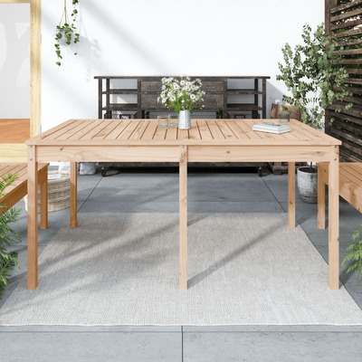 Timber Haven: Solid Pine Wood Garden Table for Natural Outdoor Charm