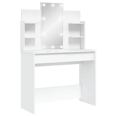 Dressing Table with LED Lights Makeup Table Vanity Table Desk White