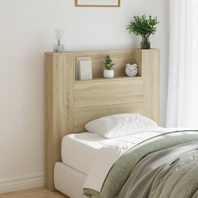 Headboard Cabinet with LED - Sonoma Oak