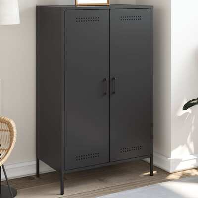 Sleek and Sophisticated: Elegant Highboard in Black Steel for Modern Interiors