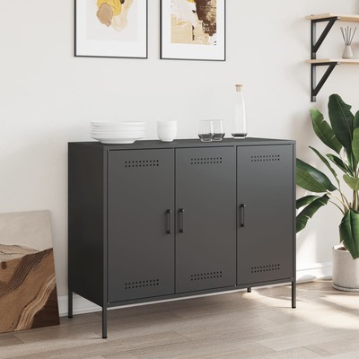 Modern Black Cold-Rolled Steel Sideboard  Stylish & Durable Storage