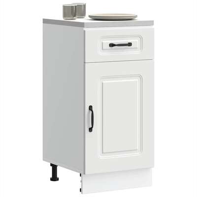 Kitchen Corner Base Cabinet Kalmar White Engineered Wood