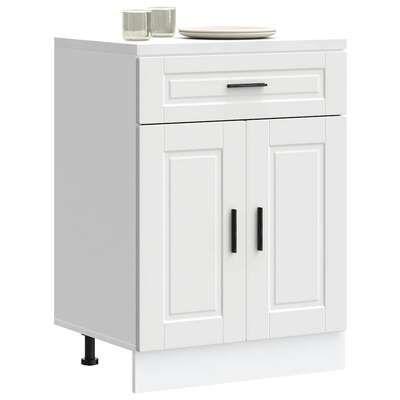 Sink Base Cabinet Lucca White Engineered Wood kitchen base cabinet