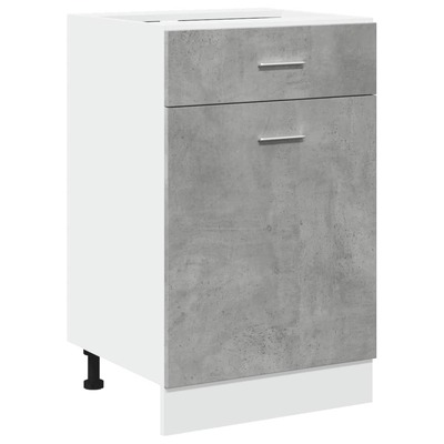 Drawer Bottom Cabinet Sideboard Cupboard Concrete Grey - Engineered Wood