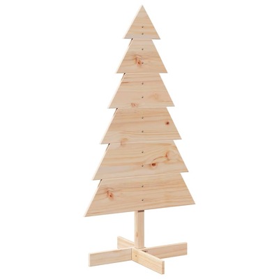 Elegance Wooden Christmas Tree for Decoration 120 cm Solid Wood Pine