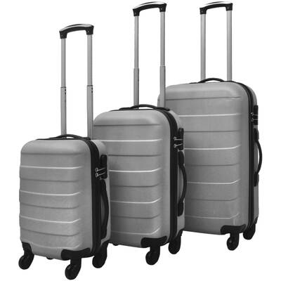 Three Piece Hardcase Trolley Set Silver