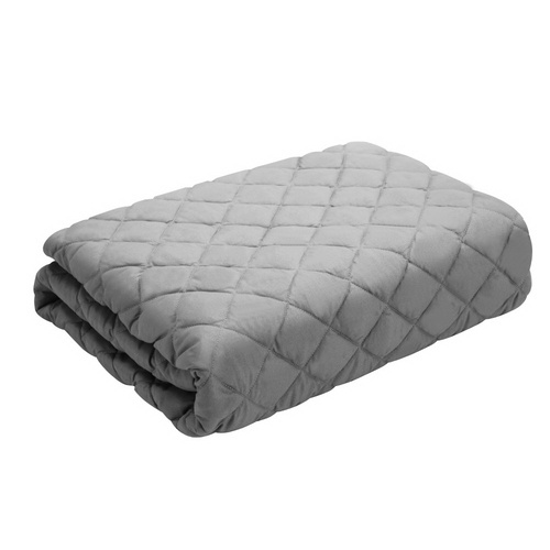 Giselle Bedding Cotton Weighted Blanket Zipped Cover Washable Adult 152x203cm Light Grey