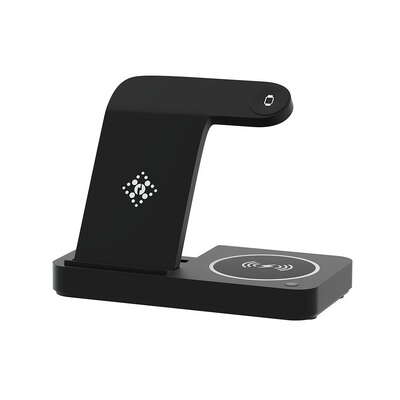 4-In-1 Wireless Charger Station Fast Charging For Phone Black