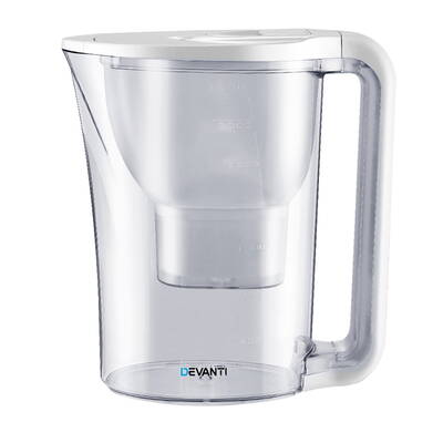 Devanti 3.5L Bench Top Water Filter Pitcher Purifier Jug Kettle Bottle Portable White