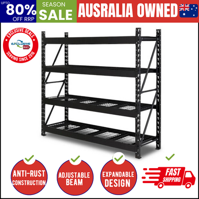 2Mx2M Garage Shelving Warehouse Rack Pallet Racking Storage Shelve Black