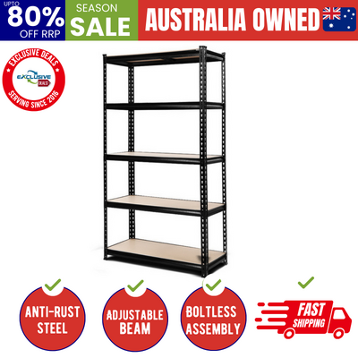 1.5M Garage Shelving Warehouse Rack Pallet Racking Storage Shelve Black