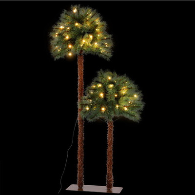 Christmas Tree 1.5+1m LED Xmas Palm Tree Party Decorations 2 in 1