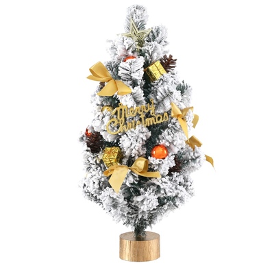 Tabletop Christmas Tree 60CM Snowy Xmas Tree Tree Topper Ornaments