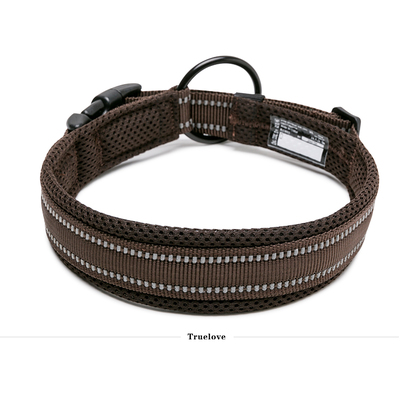 Heavy Duty Reflective Collar Brown S