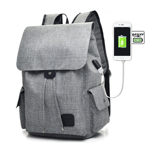 Casual Tech2Go - Durable Polyester Laptop Backpack  with USB Charging Port Gray