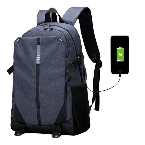 Ultra Smart Tech2Go Rechargable Large Laptop Backpack USB Charging Port - Blue