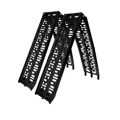 2x Aluminium ATV Loading Ramp Foldable - Black