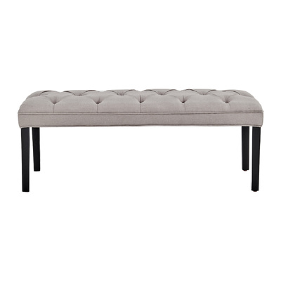 Cate Button-Tufted Upholstered Bench by - Light Grey