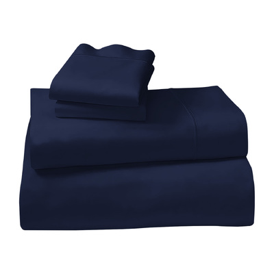 4Pc 1000 Thread Count Cotton Rich Queen Bed Sheet Set Cvc Navy