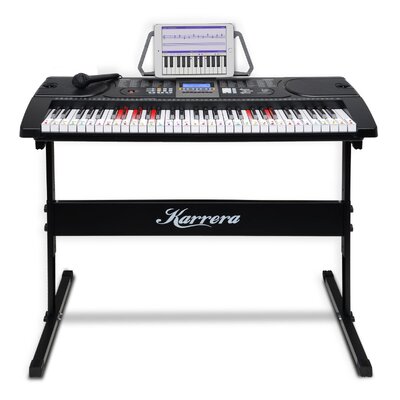 61-Keys Electronic LED Keyboard Piano with Stand - Black