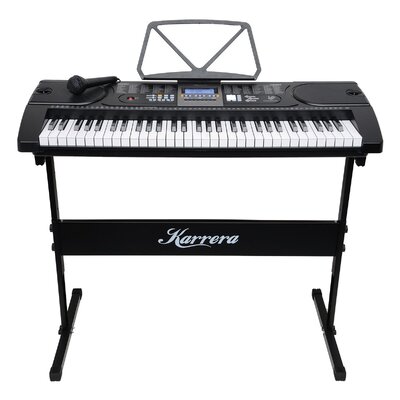 61-Keys Electronic Keyboard Piano with Stand - Black