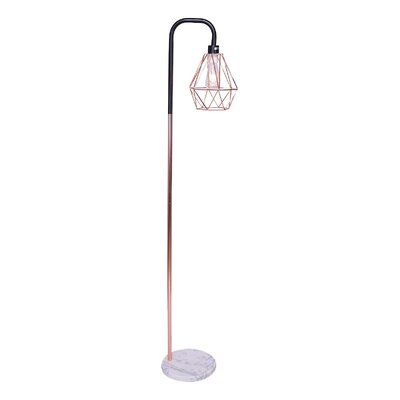 Rose Gold Floor Lamp With Geometric Shade