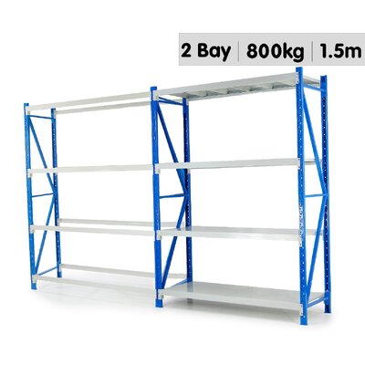 Standard 2 Bay 1.5M Wide Long-Span Garage Shelving 400kg