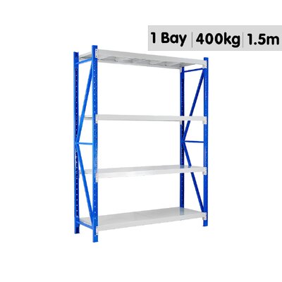 Standard 1 Bay 1.5M Wide Long-Span Garage Shelving 400kg