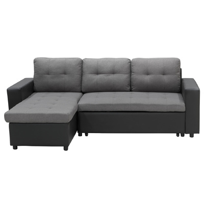 3-Seater Corner Sofa Bed Storage Lounge Chaise Couch Grey