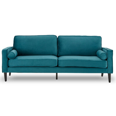 Velvet Sofa Bed Couch Furniture Lounge Suite Seat Blue