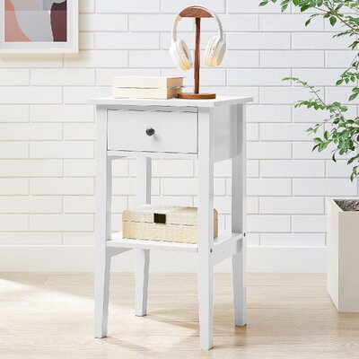 White Rue Nightstand Elegant Side Table