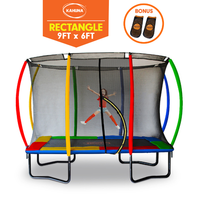 Trampoline 6 ft x 9 ft Rectangular Outdoor - Rainbow